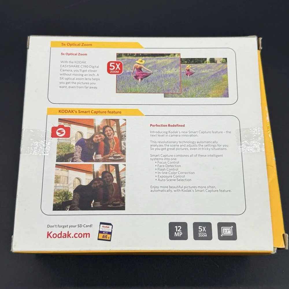 Kodak EasyShare C190 Red 12MP Digital Camera 5x Zoom Box Accessories Tested